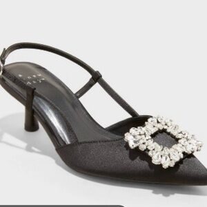 Elegant Black Slingback Heels with Crystal Embellishment By A New Day :Target
